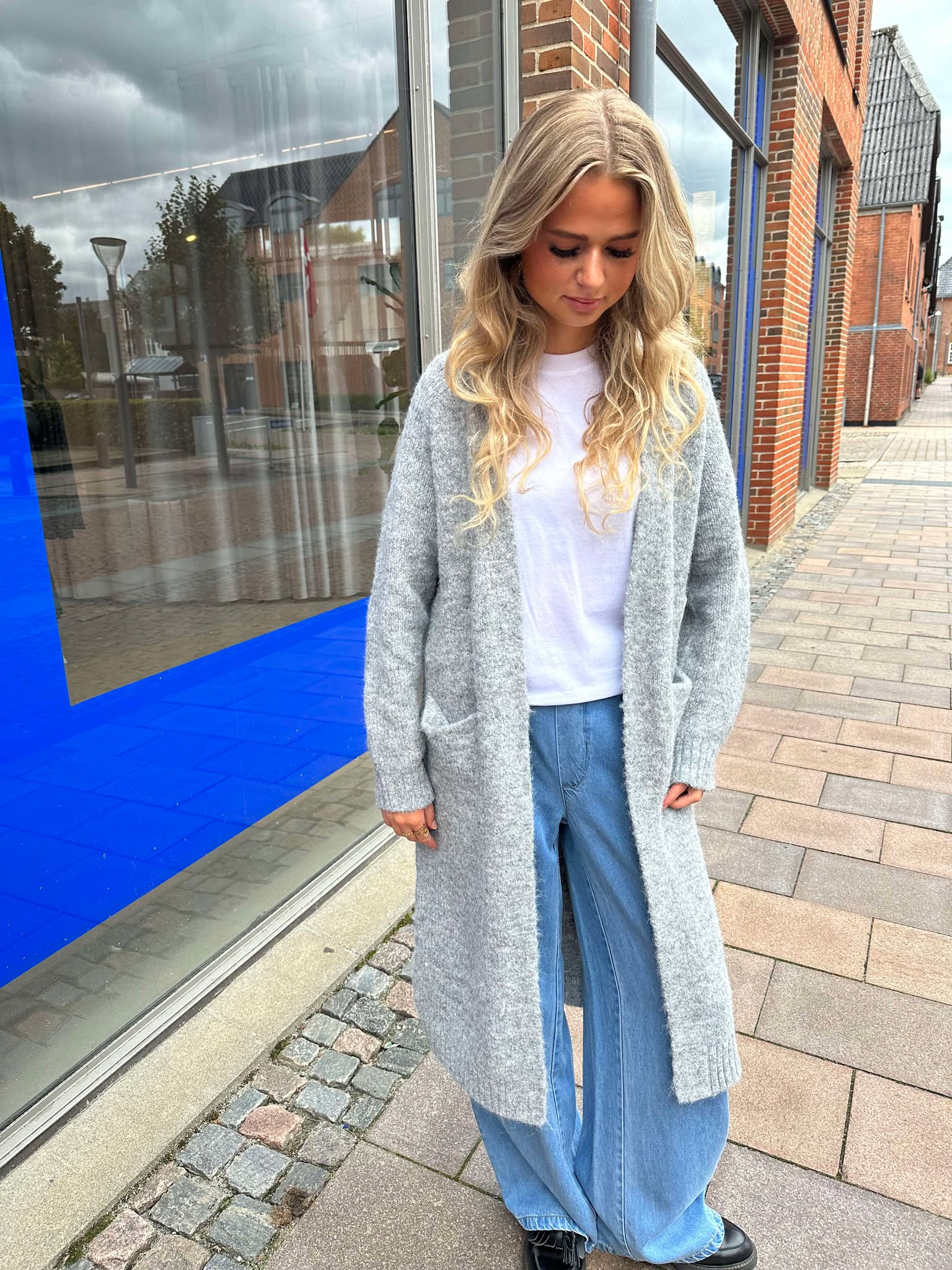 OBJMILU Knit Cardigan - Medium Grey Melange